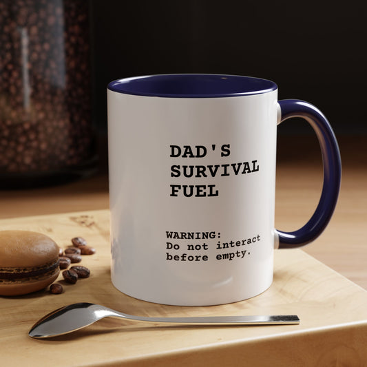 Taza de cerámica premium "Combustible de supervivencia de papá"