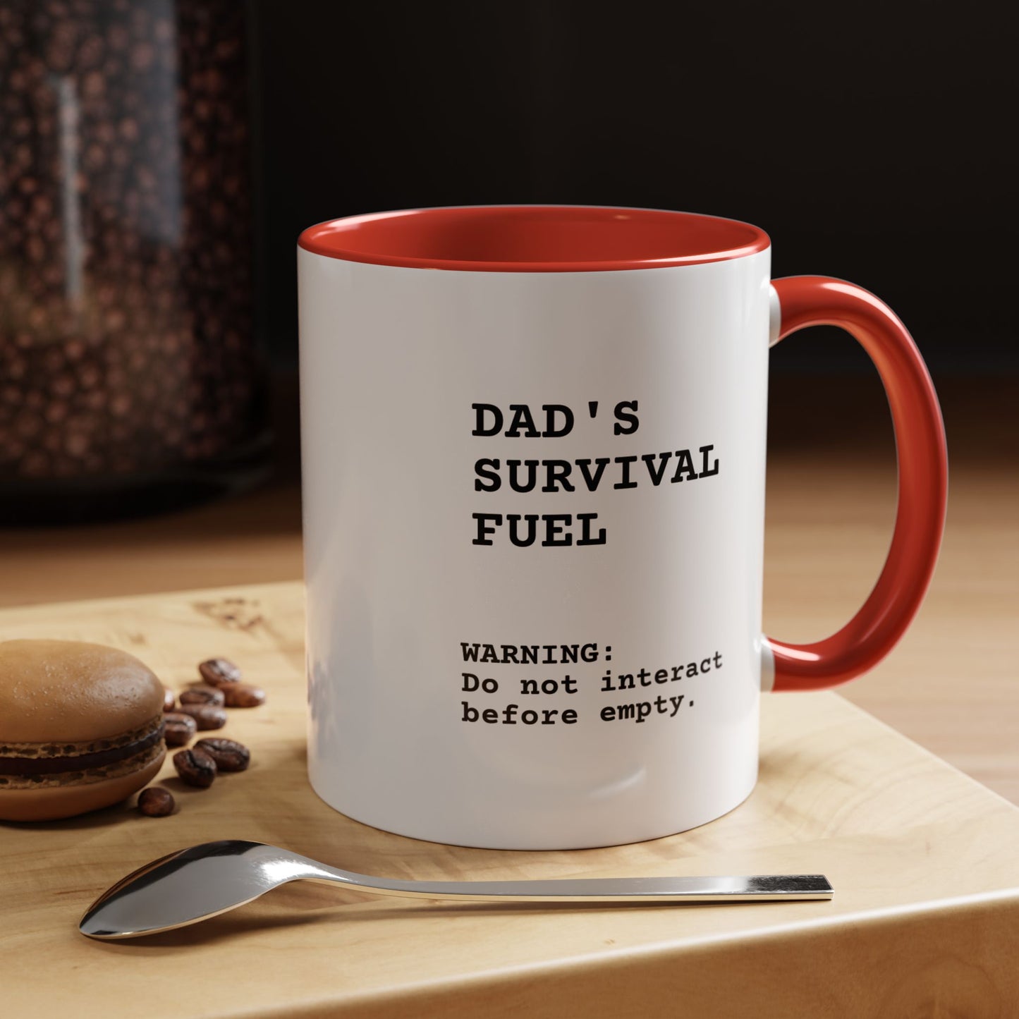 Caneca de Cerâmica Premium "Combustível de Sobrevivência do Pai"