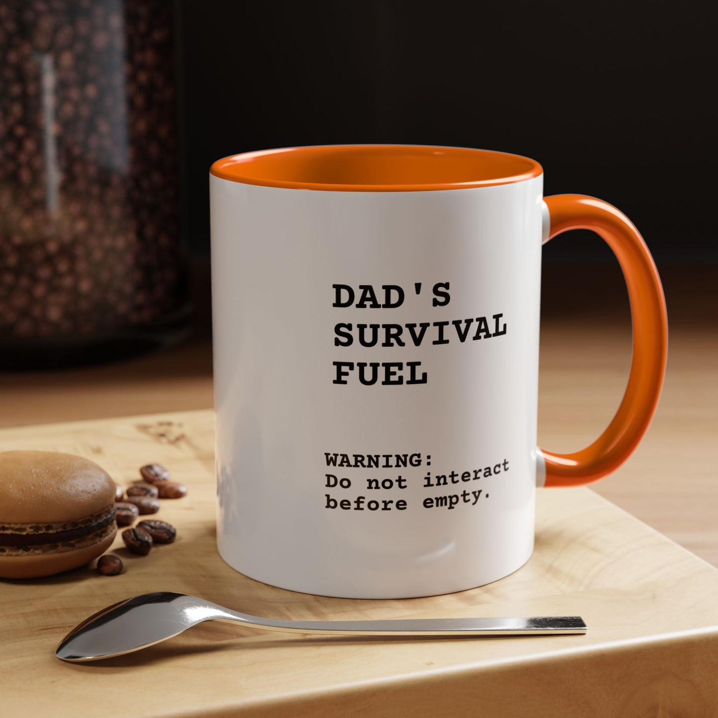 Caneca de Cerâmica Premium "Combustível de Sobrevivência do Pai"