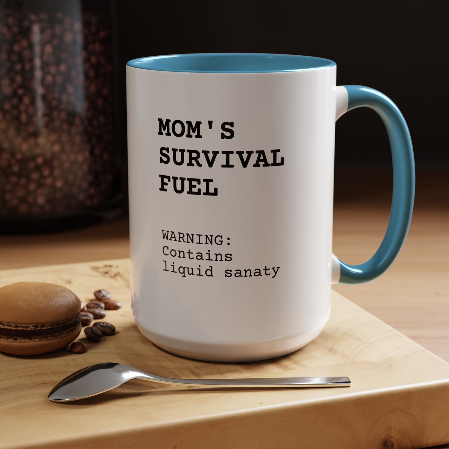 Funny 'Mom Definition' Accent Mug | Mom's Survival Fuel Coffee Cup | Relatable Mother's Day Gift