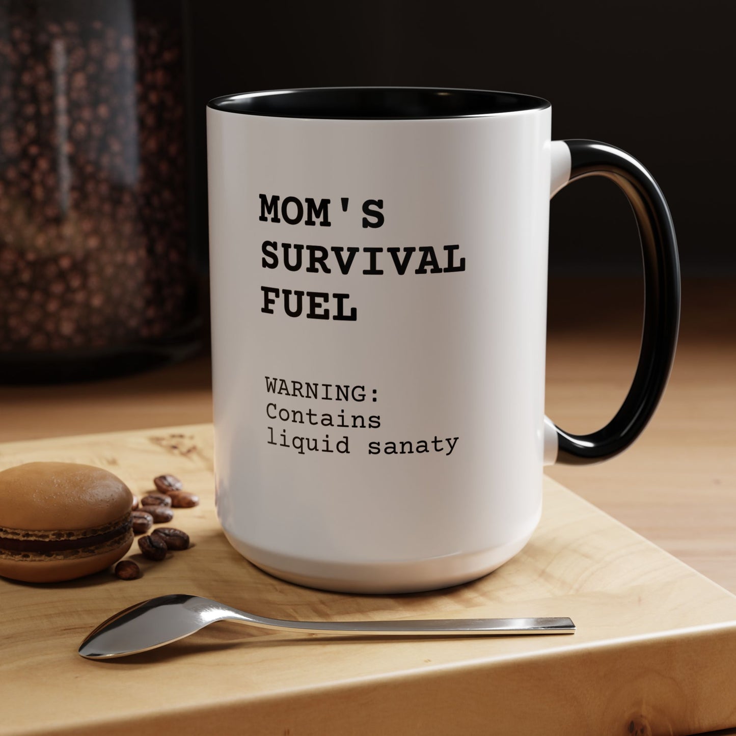 Funny 'Mom Definition' Accent Mug | Mom's Survival Fuel Coffee Cup | Relatable Mother's Day Gift