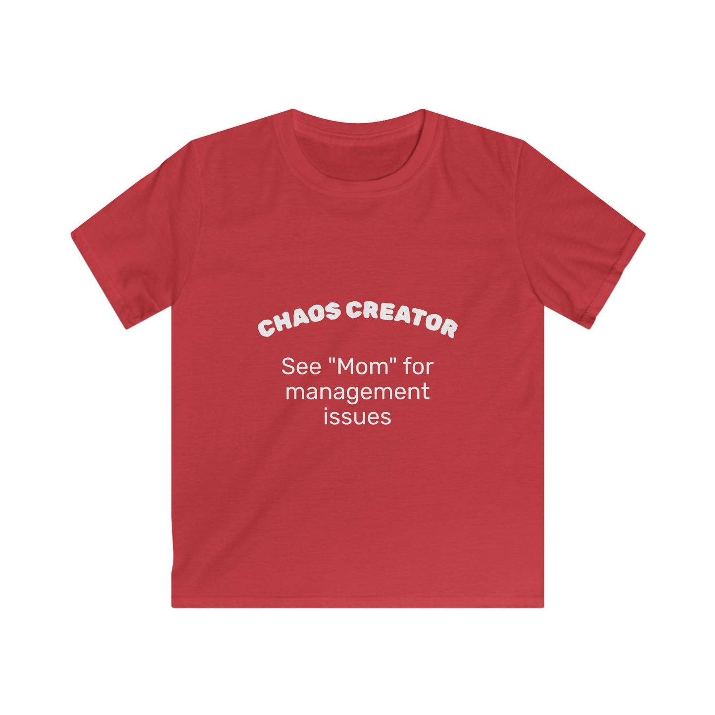 Funny 'Chaos Creator' Kids T-Shirt | See Mom for Management Issues Slogan Tee