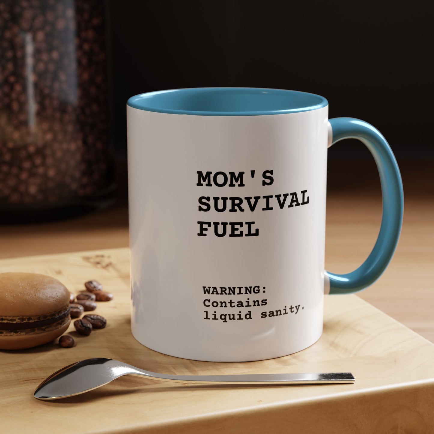 Caneca Cerâmica Premium "Combustível de Sobrevivência da Mãe"