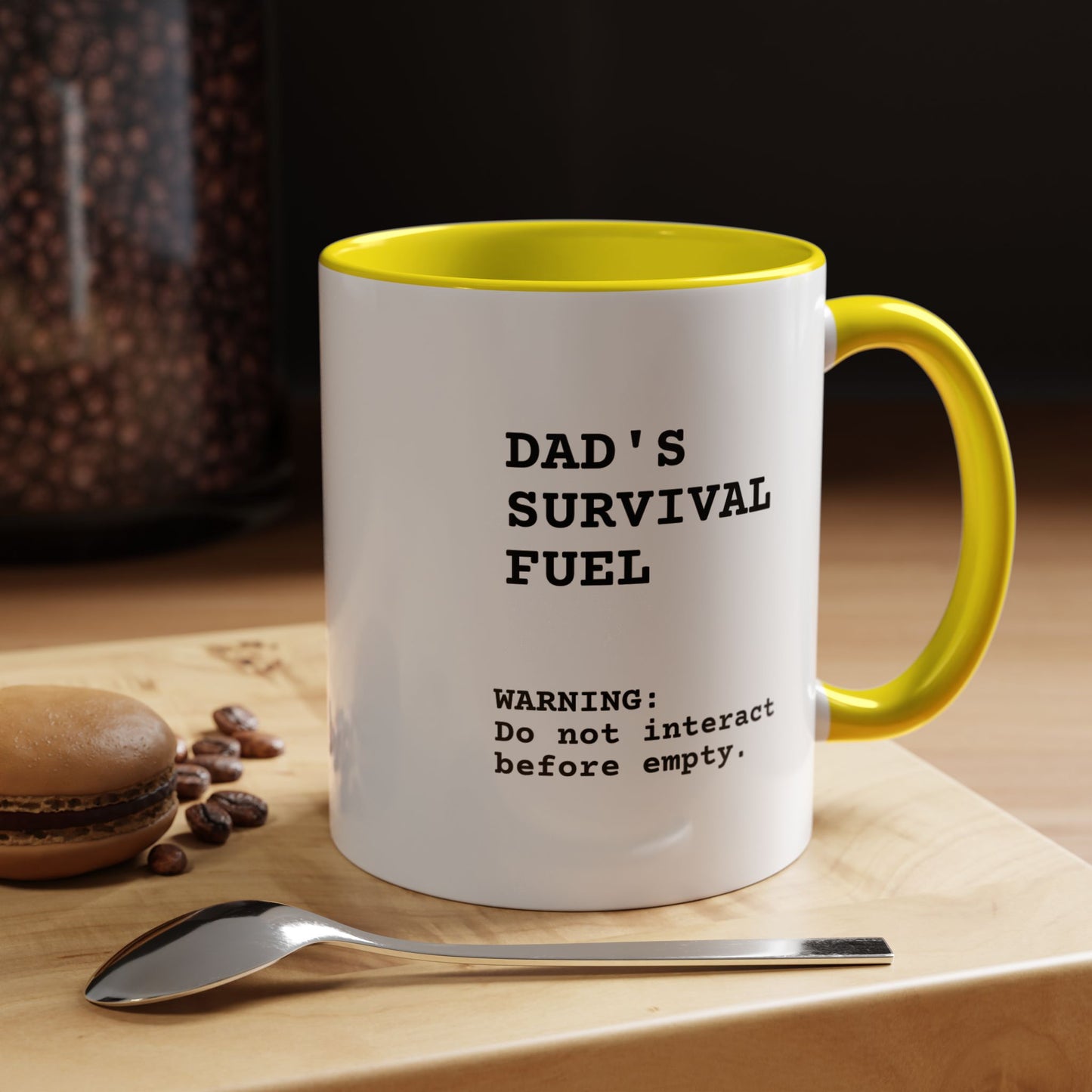 Caneca de Cerâmica Premium "Combustível de Sobrevivência do Pai"