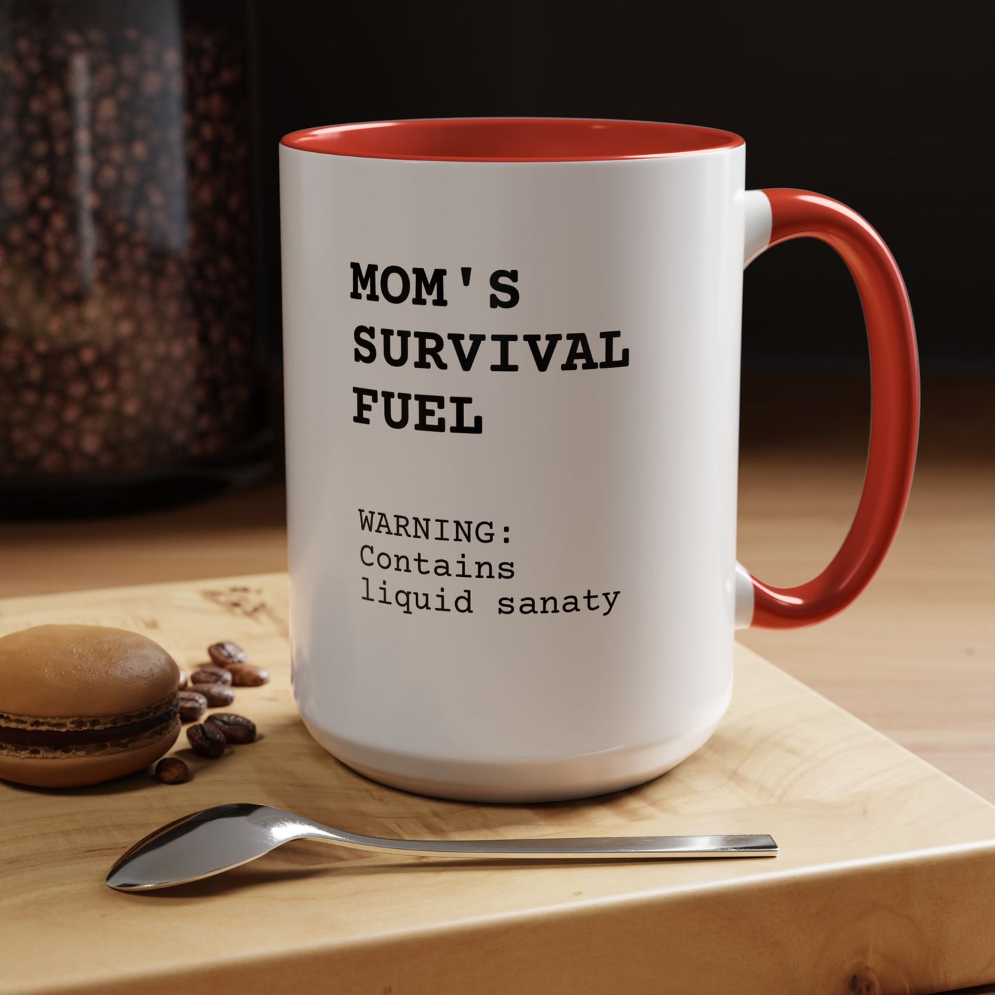 Funny 'Mom Definition' Accent Mug | Mom's Survival Fuel Coffee Cup | Relatable Mother's Day Gift