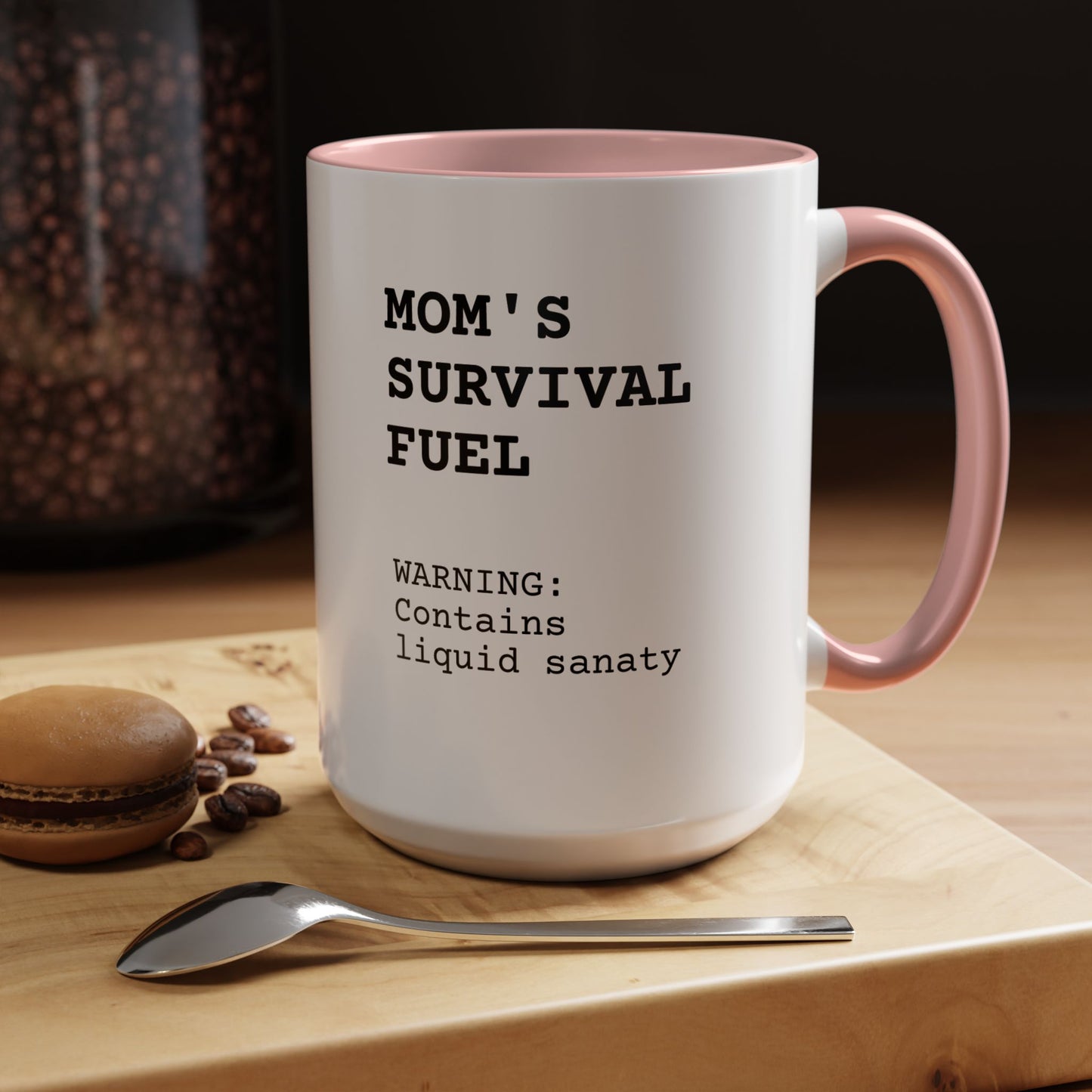 Funny 'Mom Definition' Accent Mug | Mom's Survival Fuel Coffee Cup | Relatable Mother's Day Gift