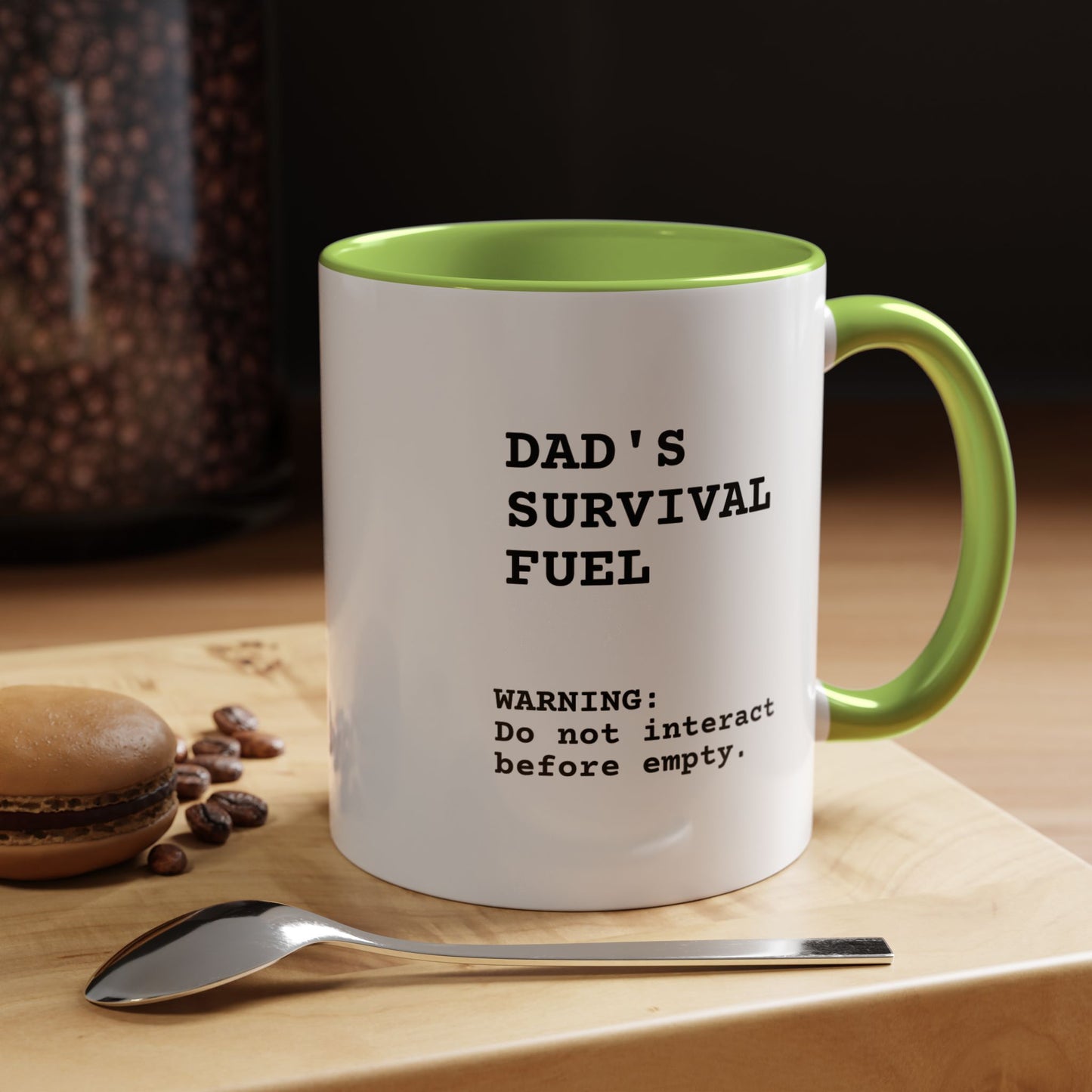 Caneca de Cerâmica Premium "Combustível de Sobrevivência do Pai"
