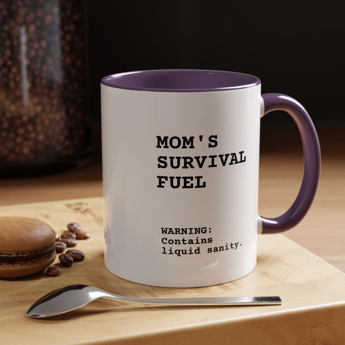 Caneca Cerâmica Premium "Combustível de Sobrevivência da Mãe"