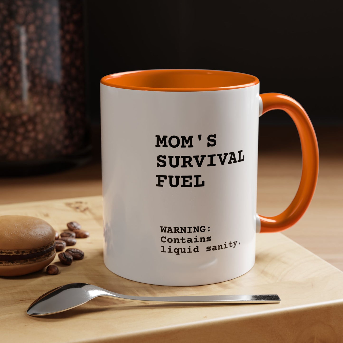 Caneca Cerâmica Premium "Combustível de Sobrevivência da Mãe"