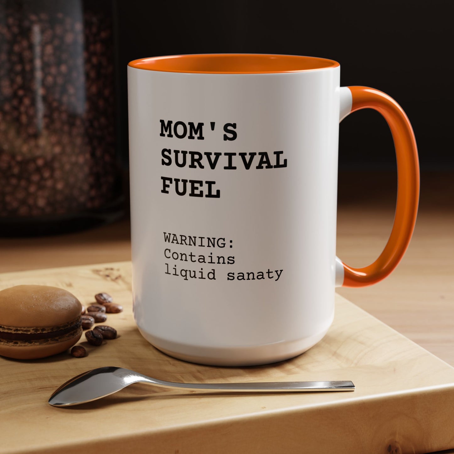 Funny 'Mom Definition' Accent Mug | Mom's Survival Fuel Coffee Cup | Relatable Mother's Day Gift