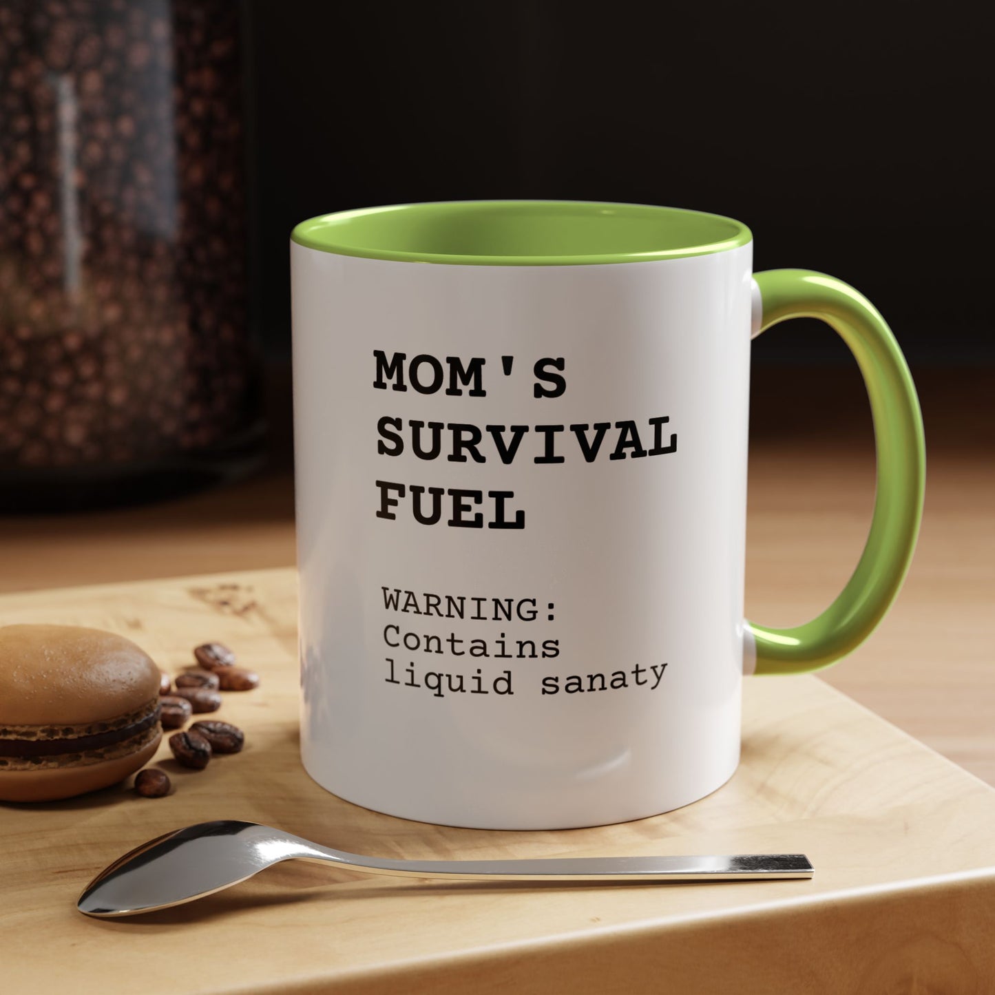 Funny 'Mom Definition' Accent Mug | Mom's Survival Fuel Coffee Cup | Relatable Mother's Day Gift
