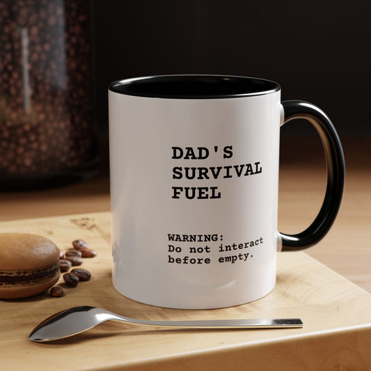 Taza de cerámica premium "Combustible de supervivencia de papá"