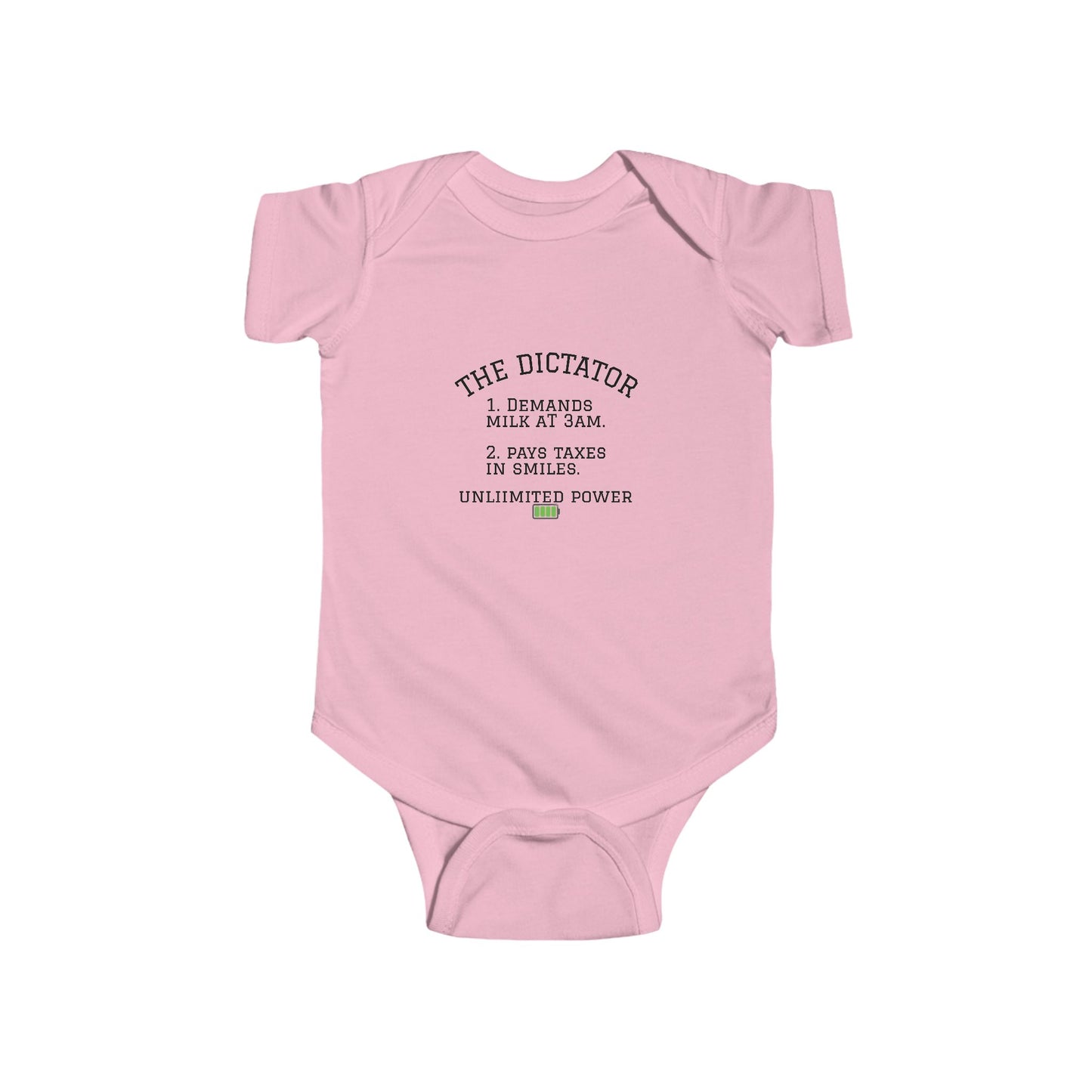Funny 'The Dictator' Baby Bodysuit | 3 AM Milk Demands Novelty Onesie | Cute Baby Shower Gift