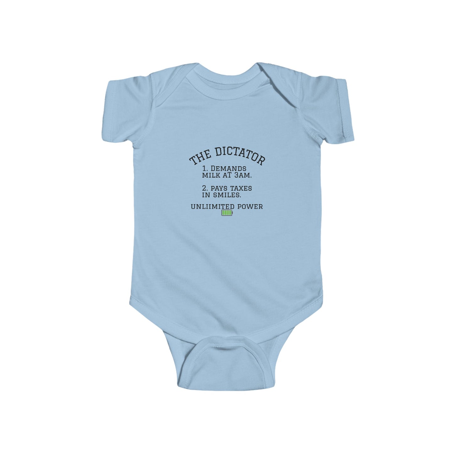 Funny 'The Dictator' Baby Bodysuit | 3 AM Milk Demands Novelty Onesie | Cute Baby Shower Gift