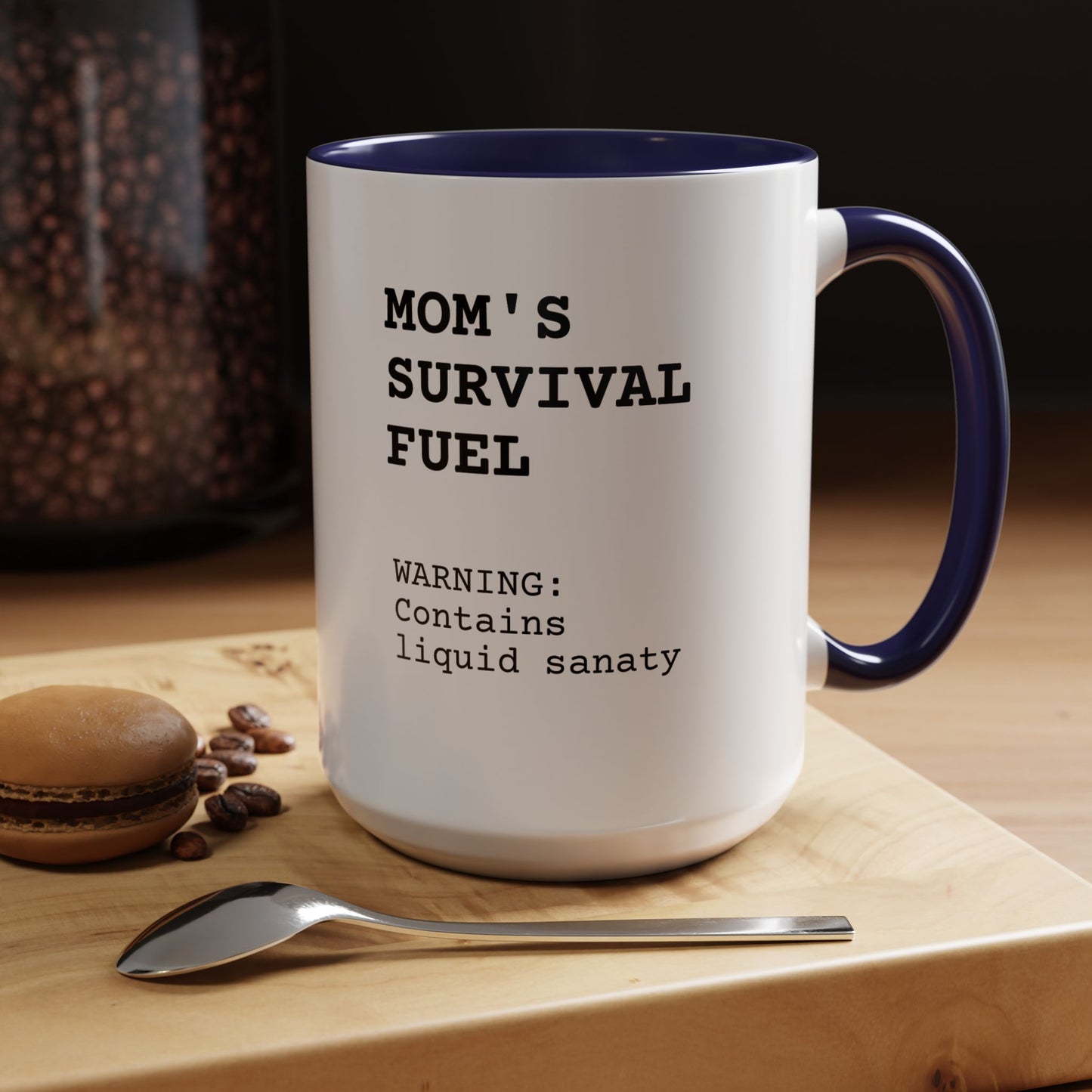 Funny 'Mom Definition' Accent Mug | Mom's Survival Fuel Coffee Cup | Relatable Mother's Day Gift